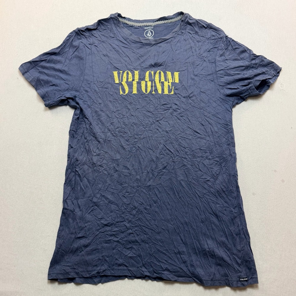 Volcom Graphic T-Shirt Mens Medium Blue Excellent Stone Modern Fit Cotton